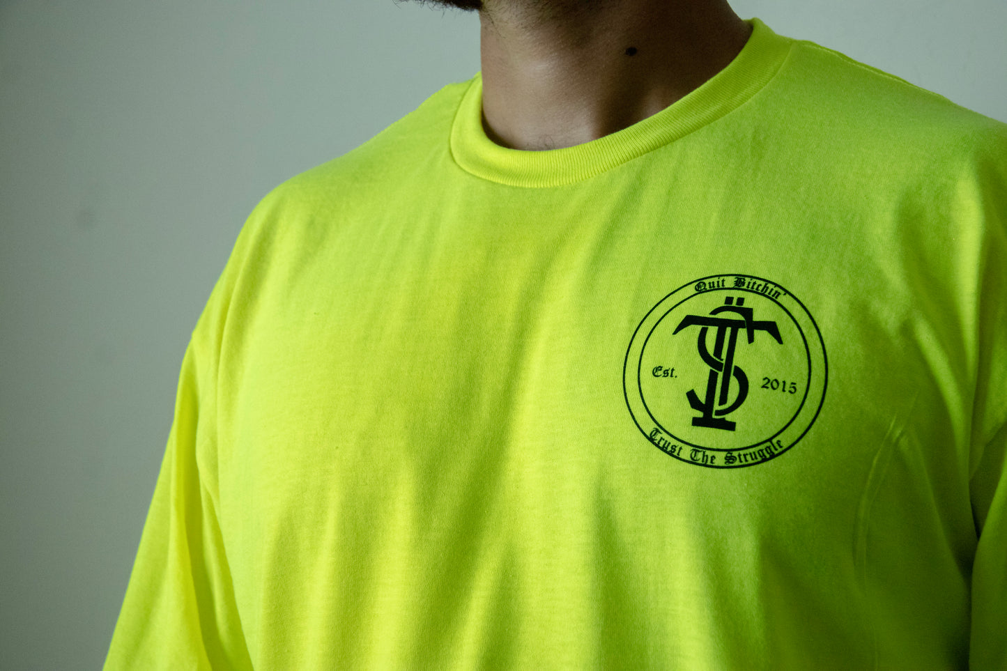 Safety Green “Quit Bitchin” shirt