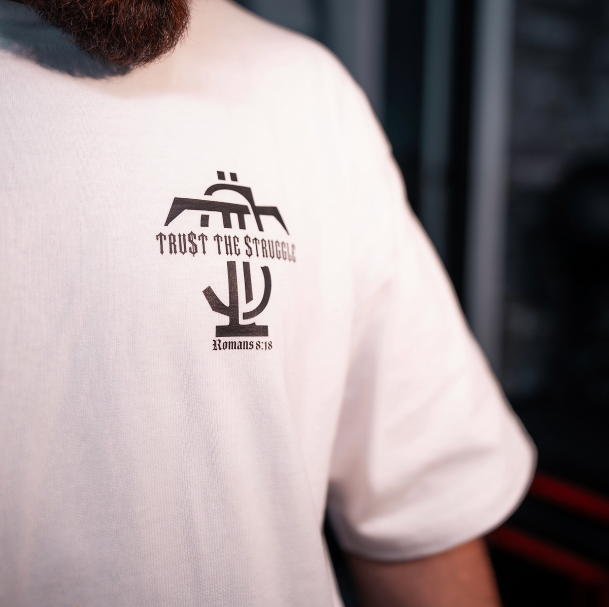 TT$ WHITE Romans 8:18 shirt