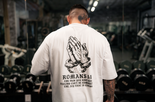 TT$ WHITE Romans 8:18 shirt